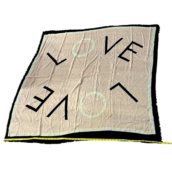 New York & Company Accessories - New York & Company Black and Pink and Cream Love Scarf